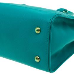 Pre Owned Salvatore Ferragamo Green Leather Medium Briana Tote