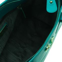 Pre Owned Salvatore Ferragamo Green Leather Medium Briana Tote