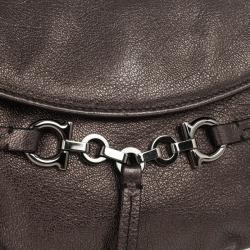 مملوكة مسبقًا Salvatore Ferragamo Bronze Leather Clutch