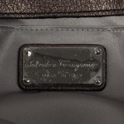 مملوكة مسبقًا Salvatore Ferragamo Bronze Leather Clutch