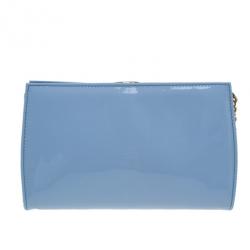 مملوكة مسبقًا حقيبة كلتش سالفاتوري فيراغامو فارا بيوما جلد لامع زرقاء