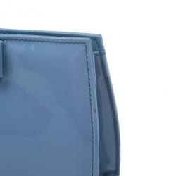 مملوكة مسبقًا حقيبة كلتش سالفاتوري فيراغامو فارا بيوما جلد لامع زرقاء