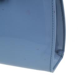 مملوكة مسبقًا حقيبة كلتش سالفاتوري فيراغامو فارا بيوما جلد لامع زرقاء