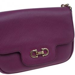 مملوكة مسبقًا حقيبة كروس سالفاتوري فيراغامو جانسيني إيكونا فيت باريس جلد سافيانو بنفسجي