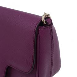 مملوكة مسبقًا حقيبة كروس سالفاتوري فيراغامو جانسيني إيكونا فيت باريس جلد سافيانو بنفسجي