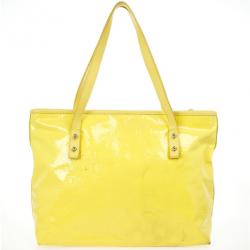 Pre Owned Salvatore Ferragamo Patent Yellow Tote 