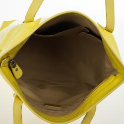 Pre Owned Salvatore Ferragamo Patent Yellow Tote 