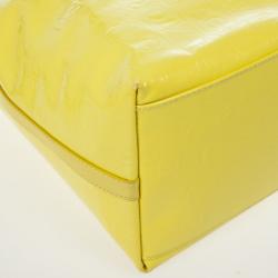 Pre Owned Salvatore Ferragamo Patent Yellow Tote 