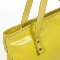 Pre Owned Salvatore Ferragamo Patent Yellow Tote 