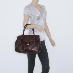 مملوكة مسبقًا Salvatore Ferragamo Leather Flap Front Top Handle Bag