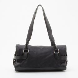 Pre Owned Salvatore Ferragamo Black Logo Satchel