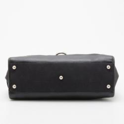 Pre Owned Salvatore Ferragamo Black Logo Satchel