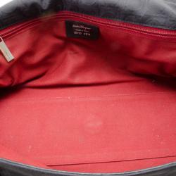 Pre Owned Salvatore Ferragamo Black Logo Satchel