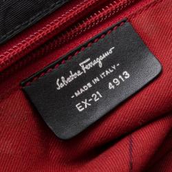 Pre Owned Salvatore Ferragamo Black Logo Satchel