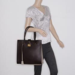 Pre Owned Salvatore Ferragamo Black Malina North South Tote