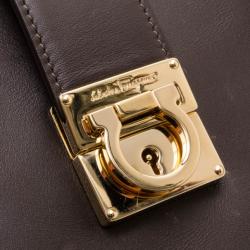 Pre Owned Salvatore Ferragamo Black Malina North South Tote