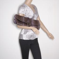 Pre Owned Salvatore Ferragamo Perla Large Python Clutch