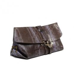 Pre Owned Salvatore Ferragamo Perla Large Python Clutch