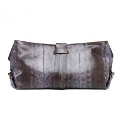 Pre Owned Salvatore Ferragamo Perla Large Python Clutch