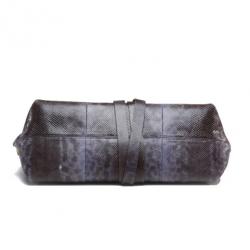 Pre Owned Salvatore Ferragamo Perla Large Python Clutch