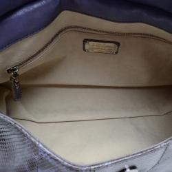 Pre Owned Salvatore Ferragamo Perla Large Python Clutch