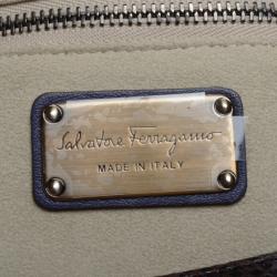 Pre Owned Salvatore Ferragamo Perla Large Python Clutch