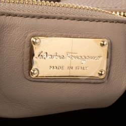 Pre Owned Salvatore Ferragamo Nude Beige Leather Fanisa Hobo