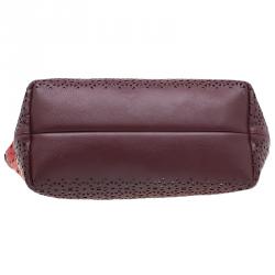 مملوكة مسبقًا Salvatore Ferragamo Multicolor Leather Laser Cut Shopper Tote