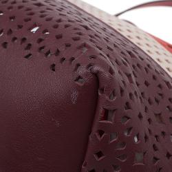 مملوكة مسبقًا Salvatore Ferragamo Multicolor Leather Laser Cut Shopper Tote