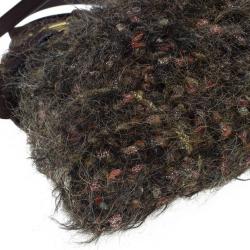 مملوكة مسبقًا Salvatore Ferragamo Brown Metallic Wool Marisa Satchel