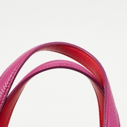 Pre Owned Salvatore Ferragamo Magenta Leather Small Amy Tote