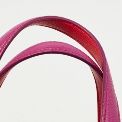 Pre Owned Salvatore Ferragamo Magenta Leather Small Amy Tote