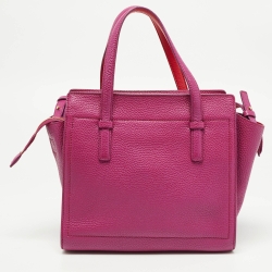 Pre Owned Salvatore Ferragamo Magenta Leather Small Amy Tote