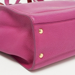 Pre Owned Salvatore Ferragamo Magenta Leather Small Amy Tote