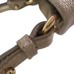 Pre Owned Salvatore Ferragamo Gold Leather Vara Bow Tote