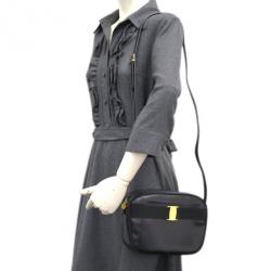 Pre Owned Salvatore Ferragamo Black Vara Leather Crossbody