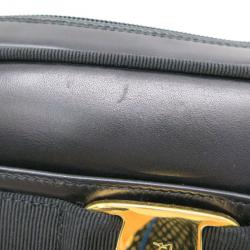 Pre Owned Salvatore Ferragamo Black Vara Leather Crossbody