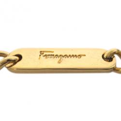 Pre Owned Salvatore Ferragamo Brown Gancini Leather Flap Bag