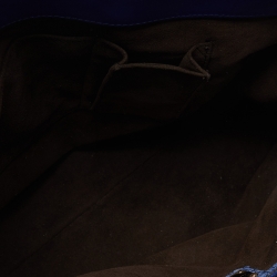 Pre Owned Salvatore Ferragamo Blue Python Gancini Satchel