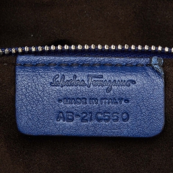 Pre Owned Salvatore Ferragamo Blue Python Gancini Satchel