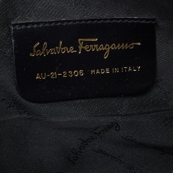 Pre Owned Salvatore Ferragamo Black Leather Pochette Bag