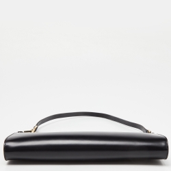 Pre Owned Salvatore Ferragamo Black Leather Pochette Bag