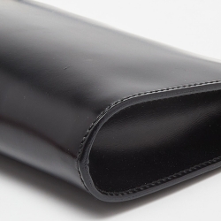 Pre Owned Salvatore Ferragamo Black Leather Pochette Bag