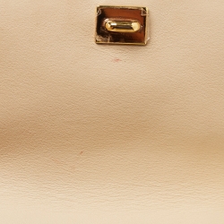 Pre Owned Salvatore Ferragamo Gold Leather Top Handle Bag