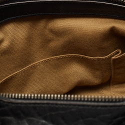 Pre Owned Salvatore Ferragamo Black Pebbled Leather Satchel