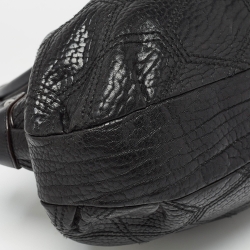 Pre Owned Salvatore Ferragamo Black Pebbled Leather Satchel