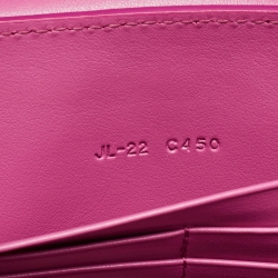 Pre Owned Salvatore Ferragamo Pink Leather Gancio Flap Chain Clutch