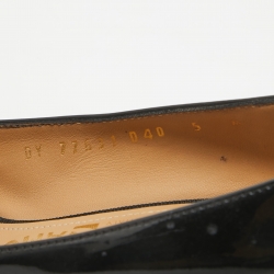 Pre Owned Salvatore Ferragamo Black Patent Leather Ninna Bow Pumps Size 35.5 