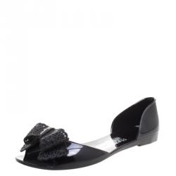 مملوكة مسبقًا حذاء فلات سالفاتوري فيراغامو جيلي فيونكة دانتيل بريتا أسود مقاس 40.5