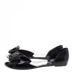 مملوكة مسبقًا حذاء فلات سالفاتوري فيراغامو جيلي فيونكة دانتيل بريتا أسود مقاس 40.5